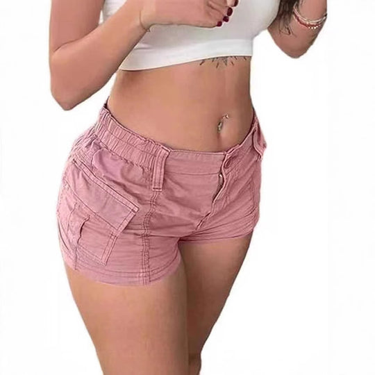 Damen Cargo-Shorts mit praktischen Taschen und elastischem Bund Heidi-Mode