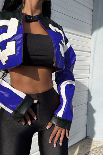 Heidi-Mode | Slim Fit Imitation Motorrad Lederjacke