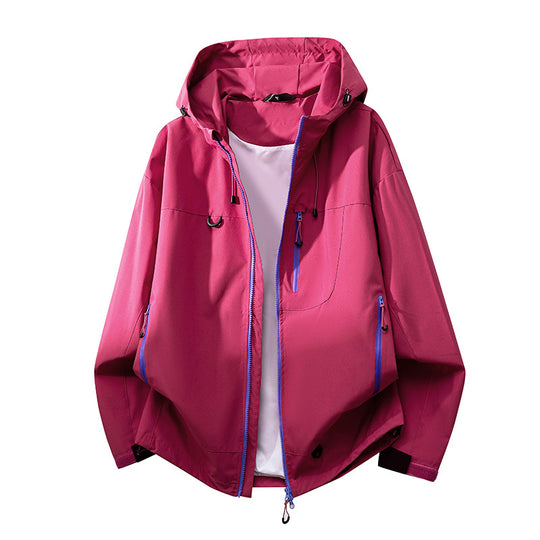 Damen technische Outdoorjacke mit multifunktionalen Taschen und verstellbarem Kapuzensystem Heidi-Mode