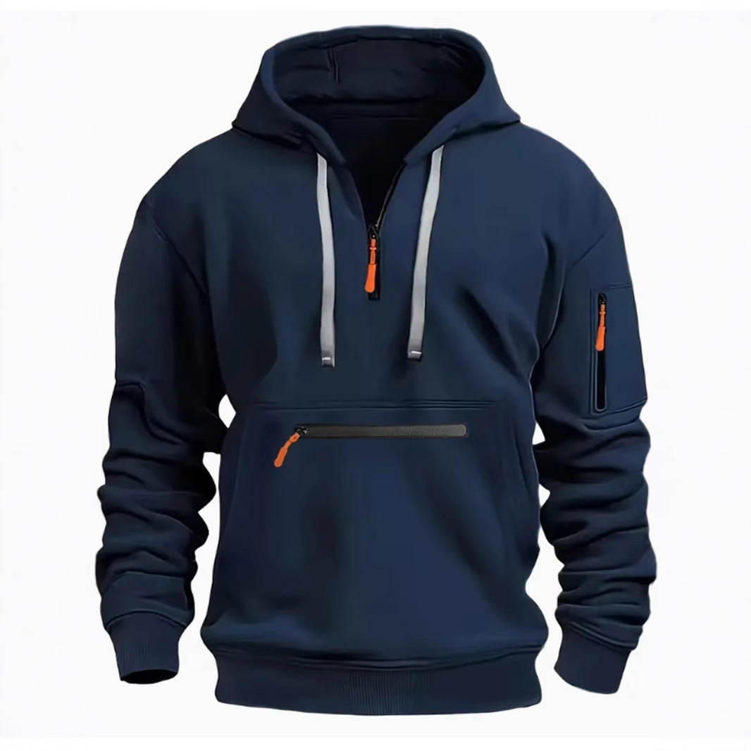 Herren Kapuzenpullover mit eleganten Reißverschlussdetails und praktischen Taschen Heidi-Mode