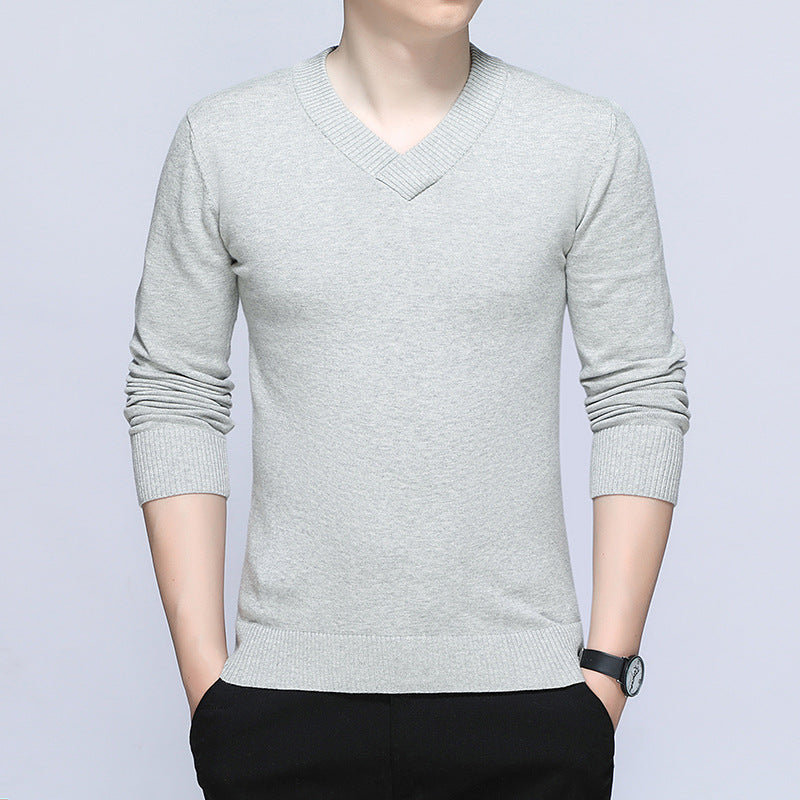 Herren eleganter Pullover mit V-Ausschnitt und feiner Strickstruktur Heidi-Mode