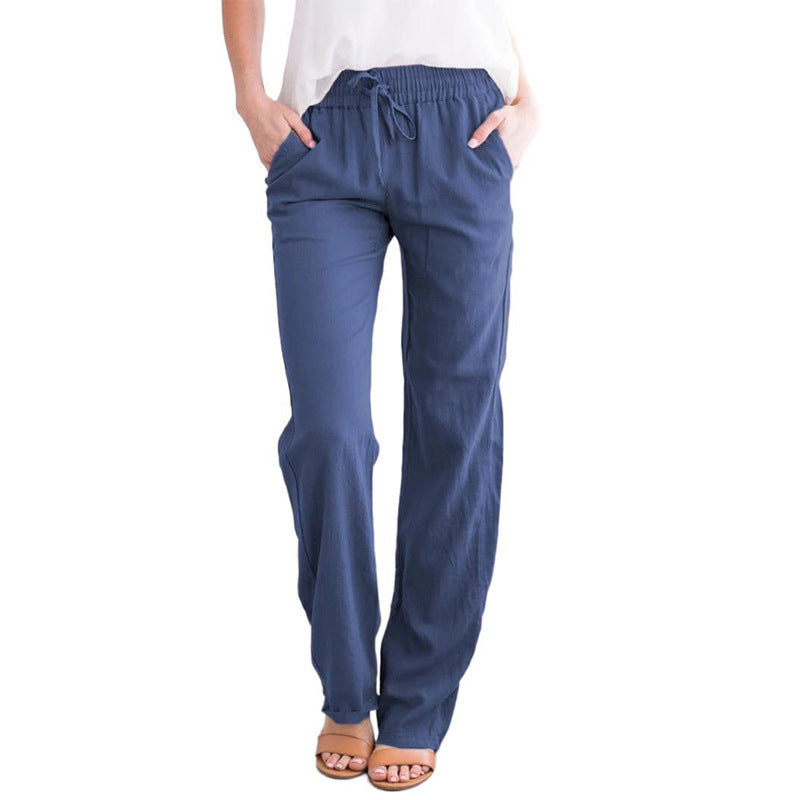 Damen Weite Hose mit elastischem Bund und praktischen Seitentaschen Heidi-Mode