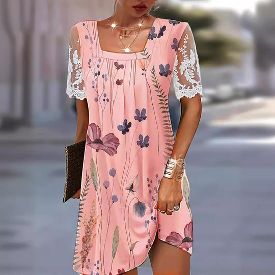 Damen Blumenmuster Shift Kleid Heidi-Mode