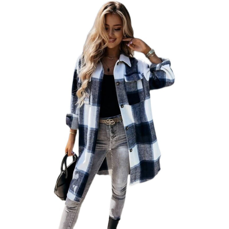 Damen Karierte Overshirt Heidi-Mode