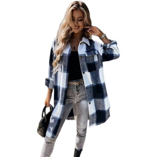 Damen Karierte Overshirt Heidi-Mode