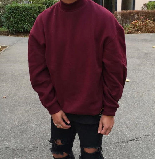 Herren Oversized Pullover mit Stehkragen und weichem Innenfutter Heidi-Mode