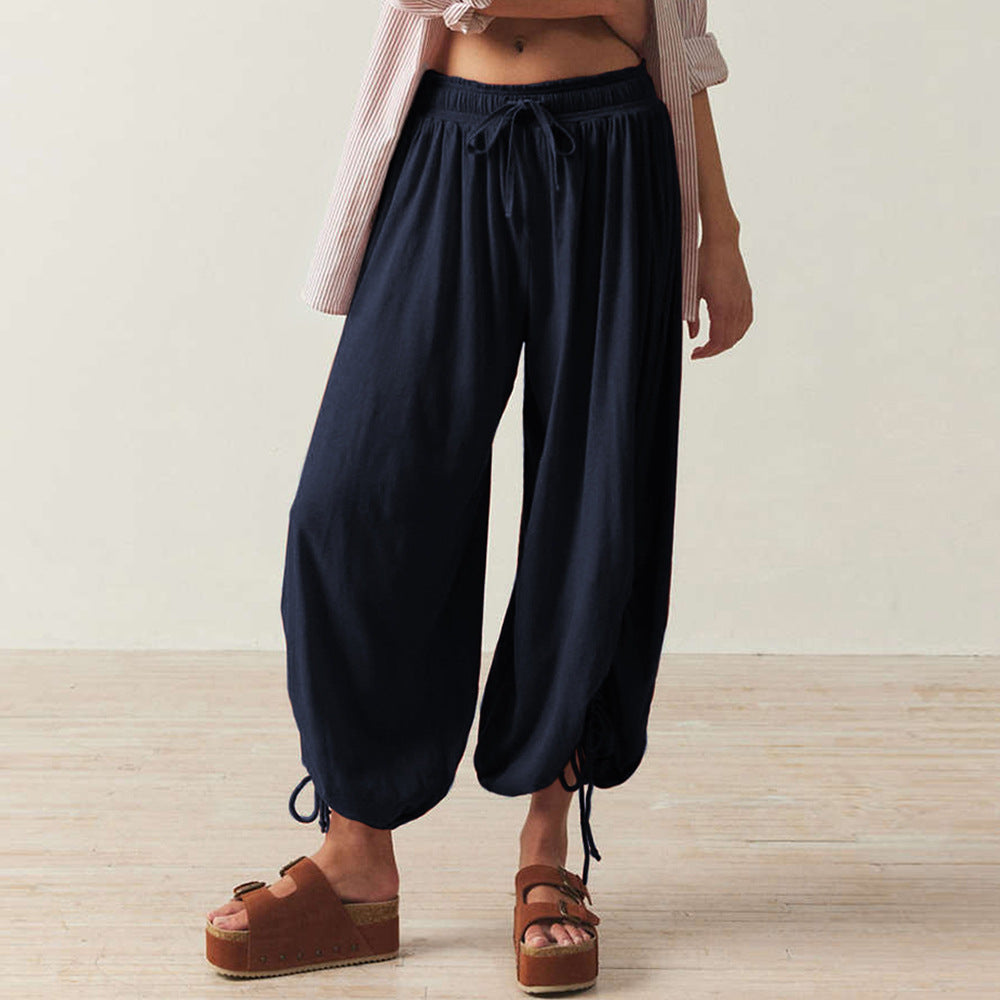 Damen Bequeme Haremshose mit raffinierten Rüschendetails Heidi-Mode