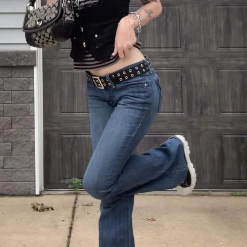 Damen lässige Flared Jeans im Retro-Stil mit hohem Bund Heidi-Mode