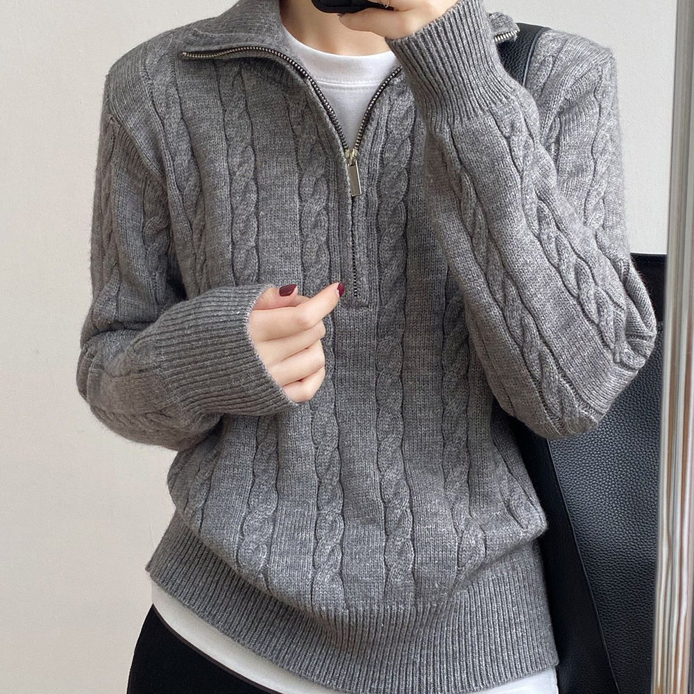 HeidiMode | Trendiger Pullover Mit Reißverschluss