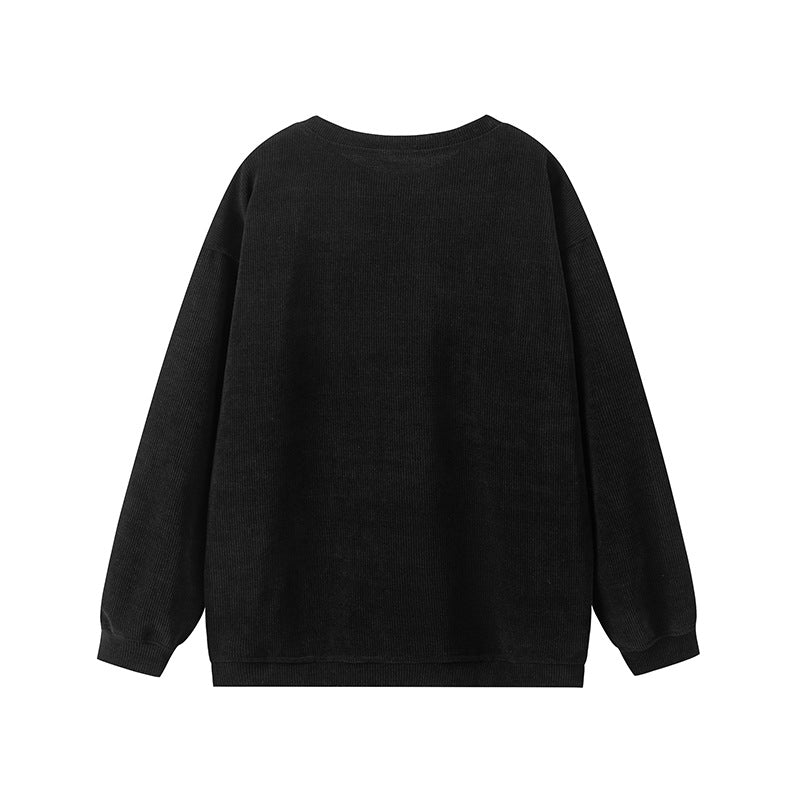 Damen lässiger Sweatshirt mit feiner Rippstruktur und komfortablem Schnitt Heidi-Mode