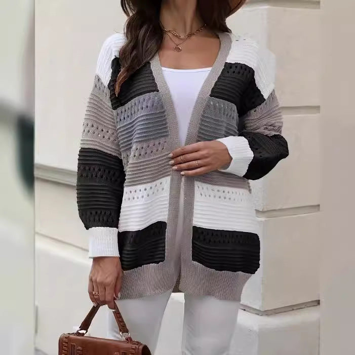 Damen modische Strickjacke mit einzigartigem Muster und lässigem Schnitt Heidi-Mode