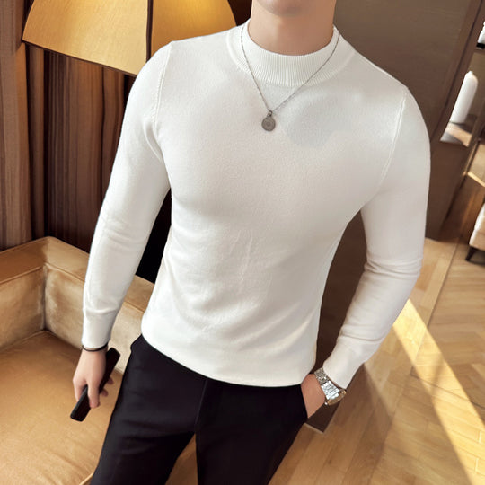 Herren modischer Pullover mit hohem Kragen und eleganter Passform Heidi-Mode