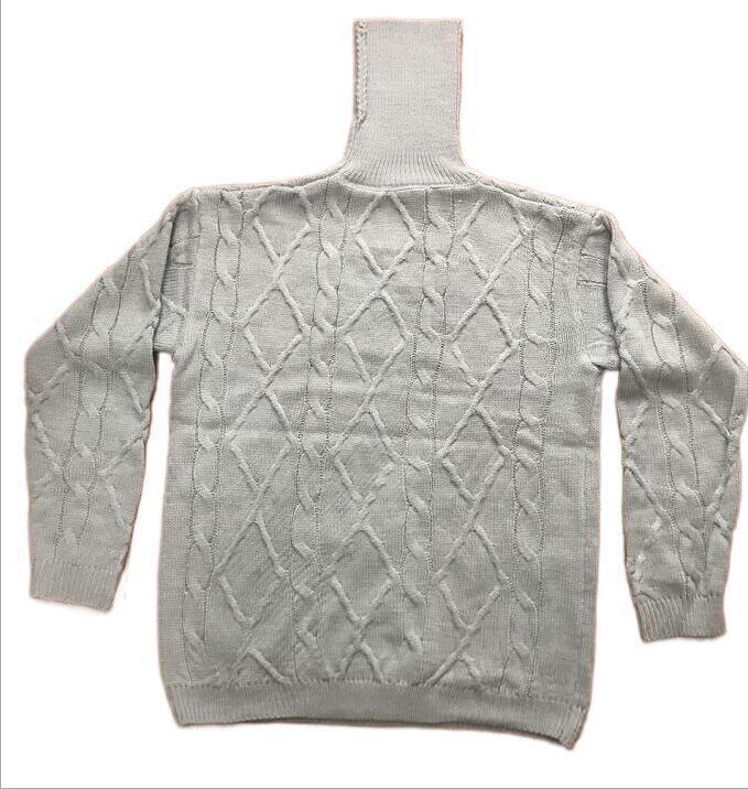 Herren Strickpullover mit hohem Kragen und strukturiertem Zopfmuster Heidi-Mode