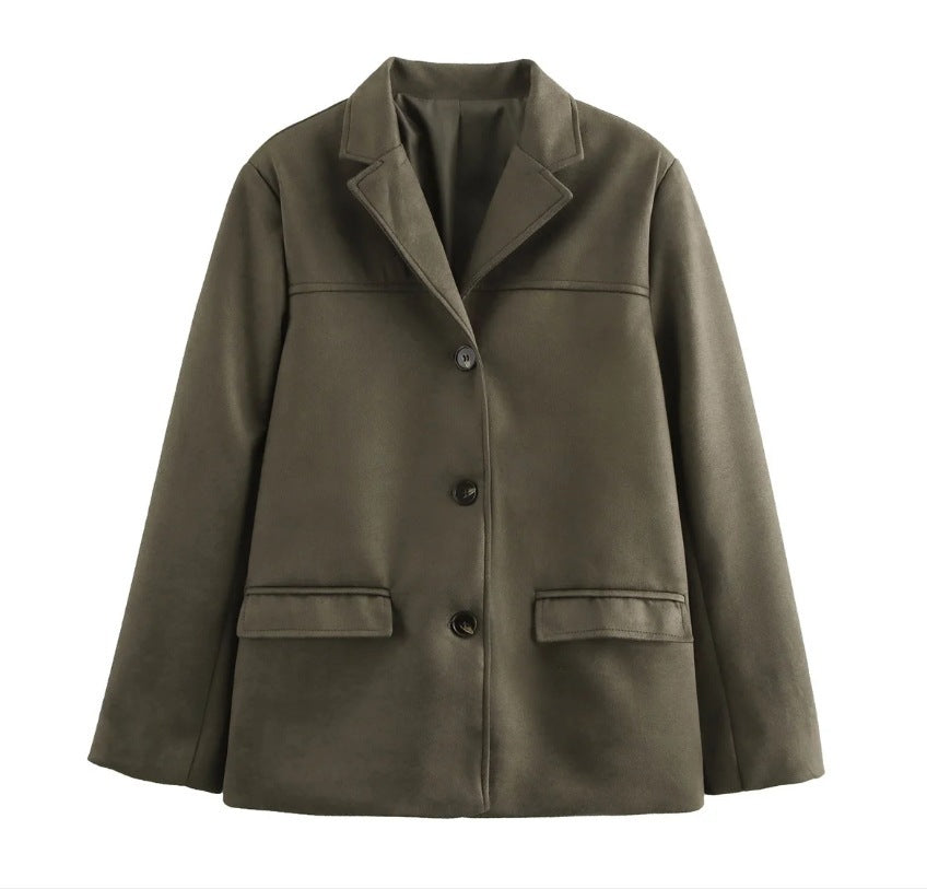 Damen Hochwertige Blazerjacke aus strukturiertem Material Heidi-Mode