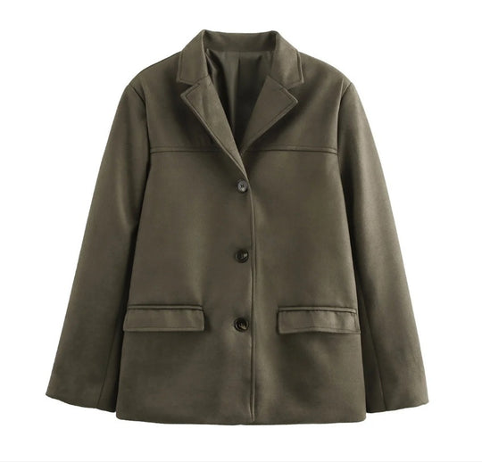Damen Hochwertige Blazerjacke aus strukturiertem Material Heidi-Mode