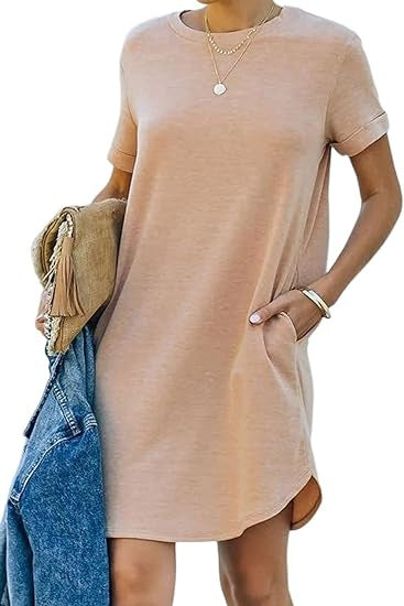 Damen Casual Kleid mit praktischen Taschen Heidi-Mode