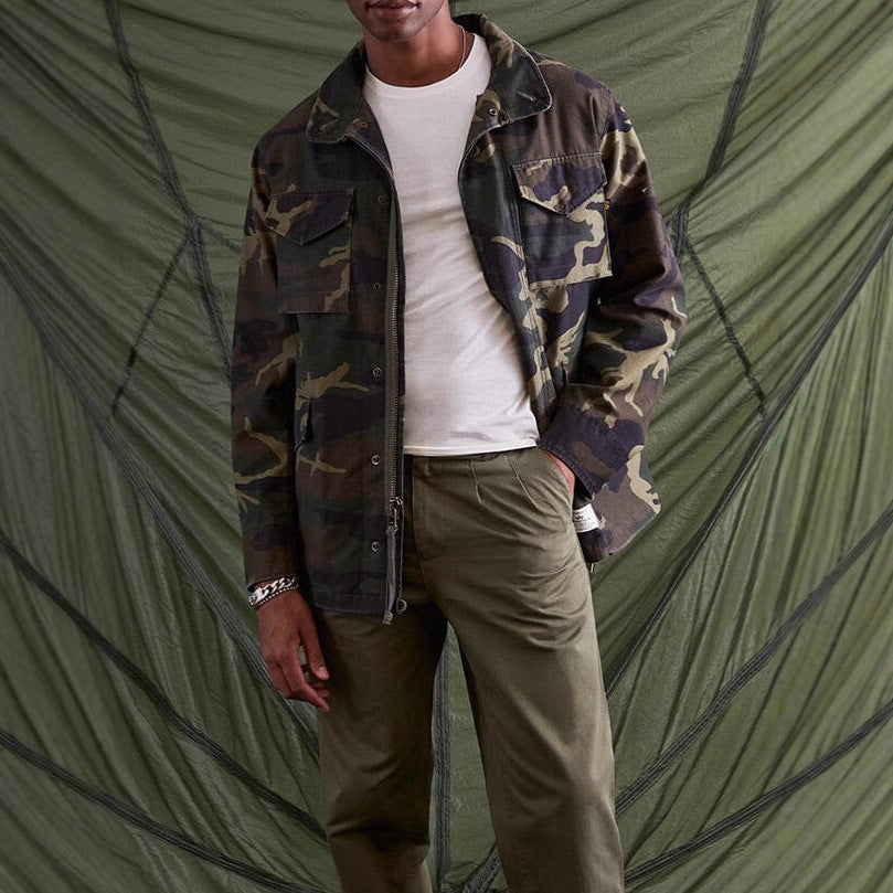 Herren praktische Utility-Jacke mit mehreren Taschen Heidi-Mode