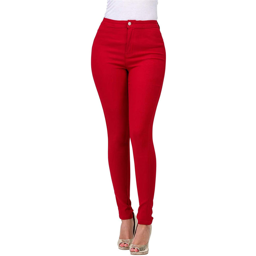 Damen Hochgeschnittene Slim Fit Jeans mit dehnbarem Stoff und unverzichtbarem Komfort Heidi-Mode