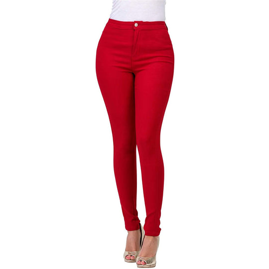 Damen Hochgeschnittene Slim Fit Jeans mit dehnbarem Stoff und unverzichtbarem Komfort Heidi-Mode