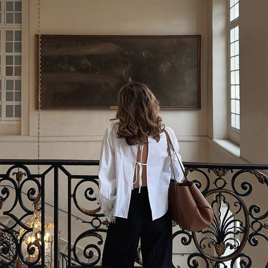 Damen Bluse mit eleganten Spitzenakzenten und Puffärmeln Heidi-Mode