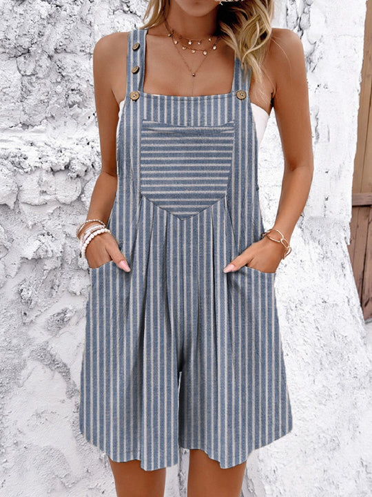 Damen Overall mit Taschen und Knopfdetails Heidi-Mode