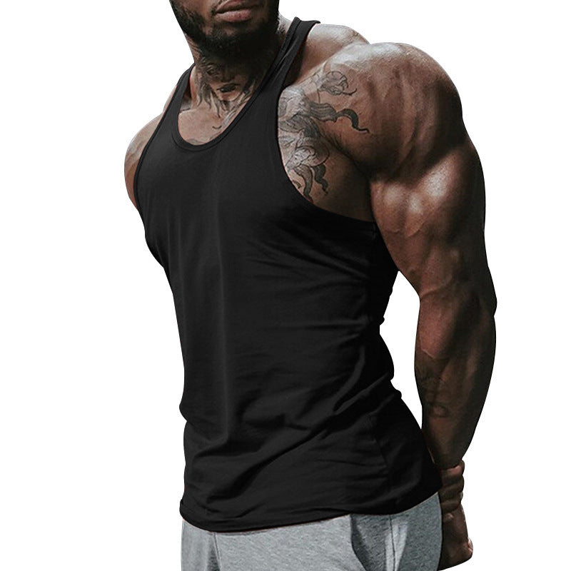 Herren atmungsaktives Fitness Tanktop mit Racerback-Design und körperbetontem Schnitt Heidi-Mode