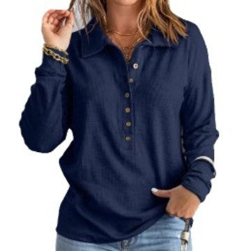 Damen Langarm-Hemd aus Strukturstoff Heidi-Mode