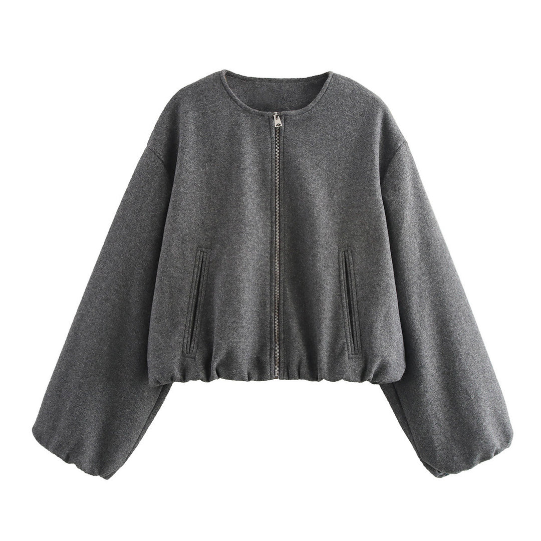 Damen lässige Oversize-Jacke mit elastischem Bund und praktischen Taschen Heidi-Mode