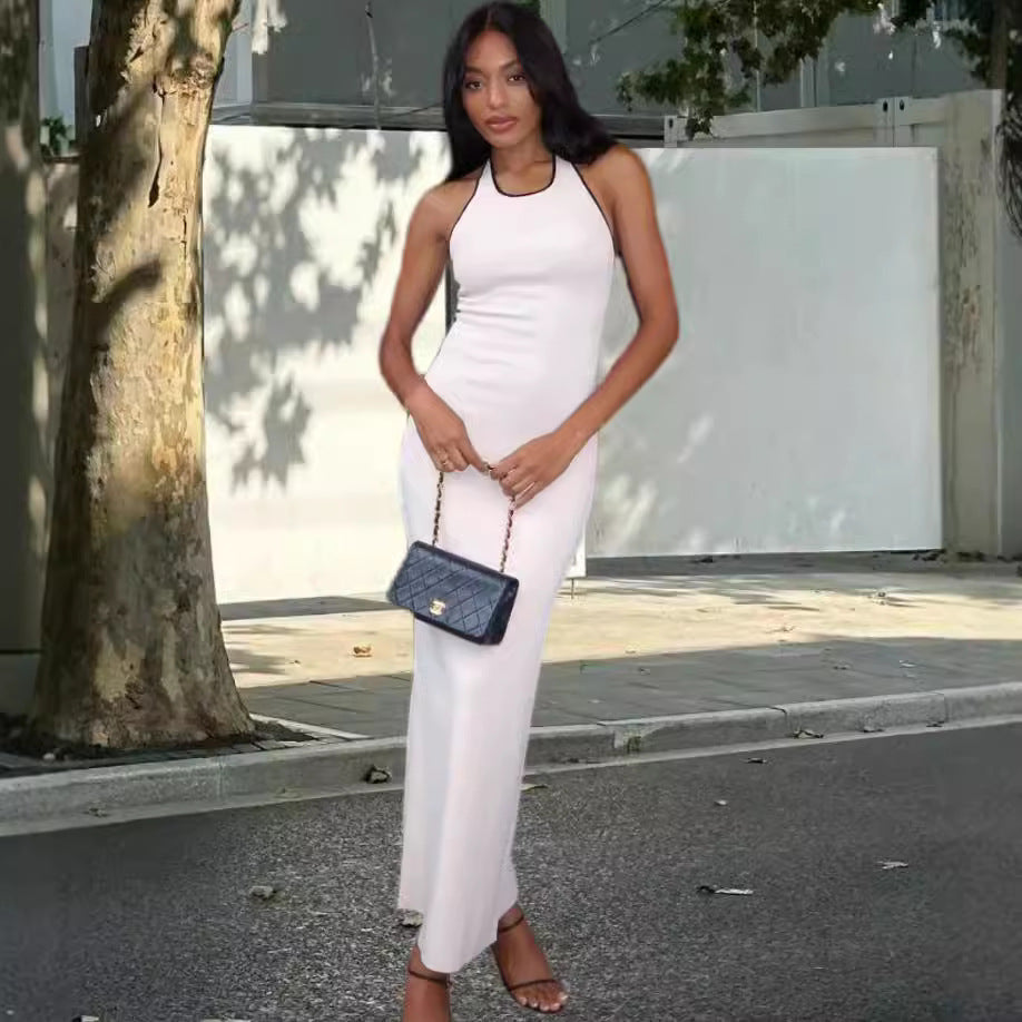 Damen Elegantes Maxikleid mit tiefem V-Ausschnitt und seitlichem Schlitz Heidi-Mode