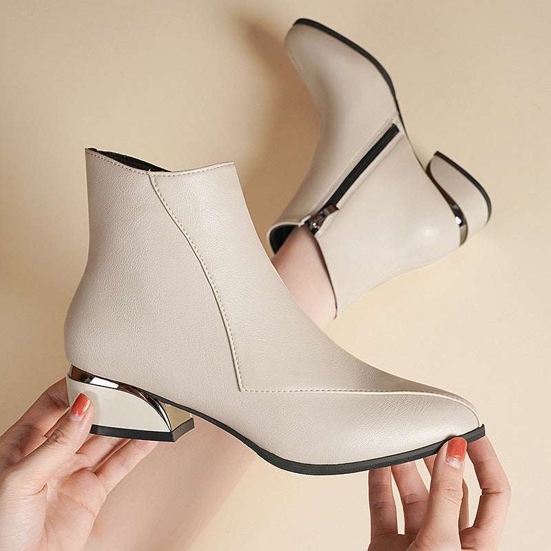 Damen Ankle Boots mit elegantem Design und komfortablem Blockabsatz Heidi-Mode