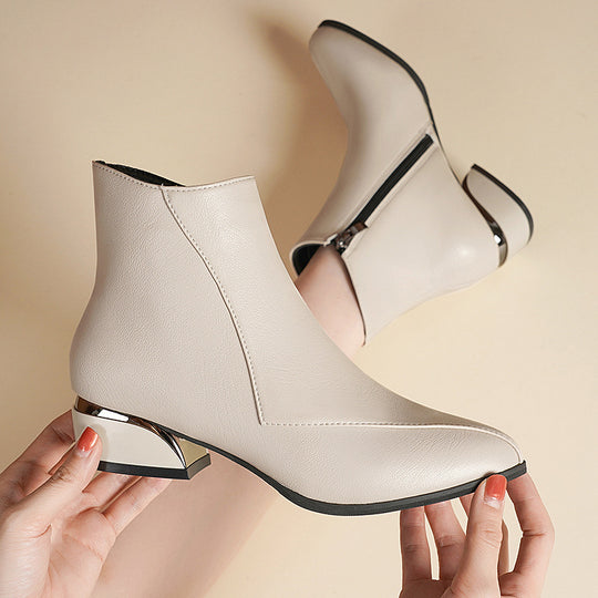 Damen Ankle Boots mit elegantem Design und komfortablem Blockabsatz Heidi-Mode