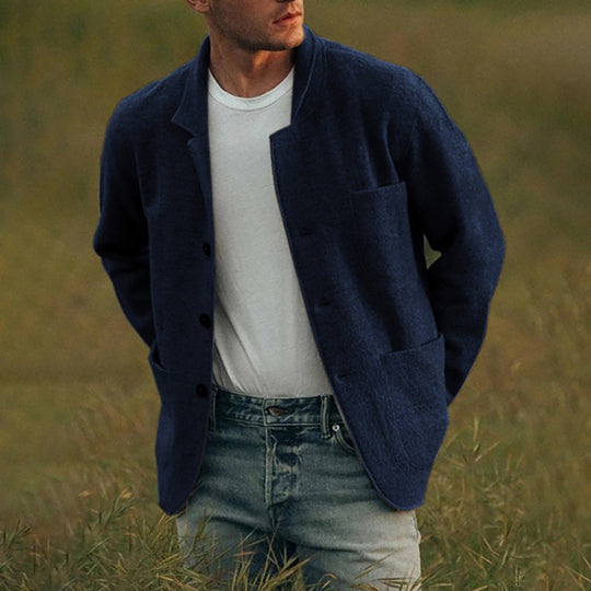 Herren lässige Wolljacke mit modernem Schnitt und praktischen Taschen Heidi-Mode