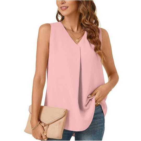 Damen Faltende Chiffon Bluse Heidi-Mode