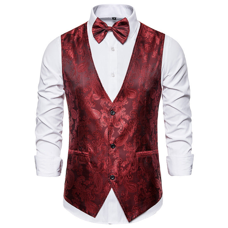Herren elegante Anzugweste mit feinem Paisleymuster Heidi-Mode