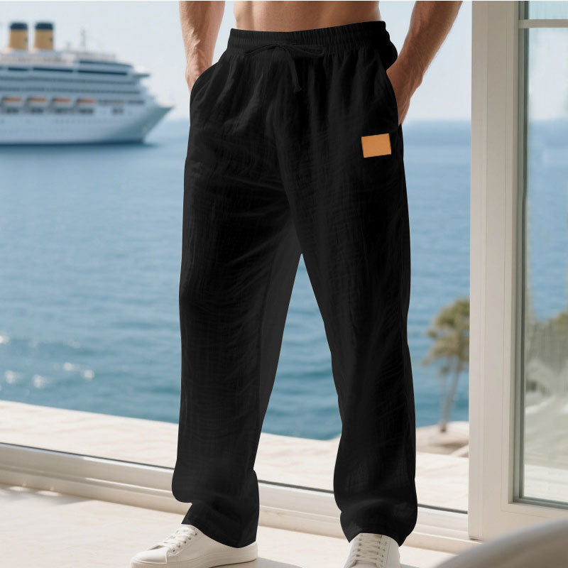 Herren Bequeme und luftige Sommerhose aus leichtem Leinenmaterial Heidi-Mode