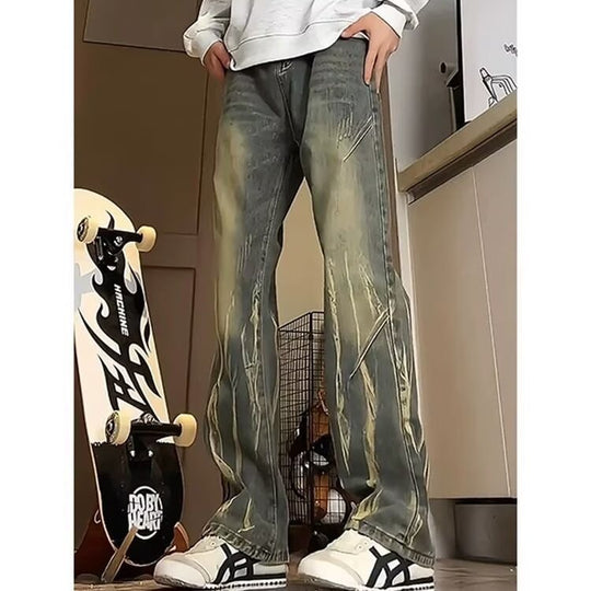 Herren lässige baggy Jeans im used Look Heidi-Mode