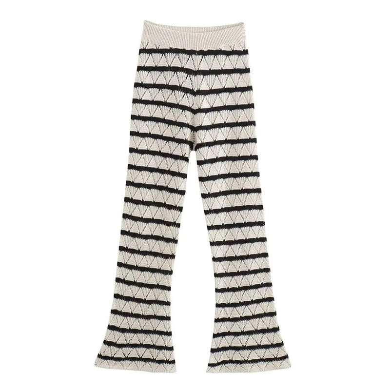 Damen Strick-Leggings mit breitem Bund und einzigartigem Muster Heidi-Mode