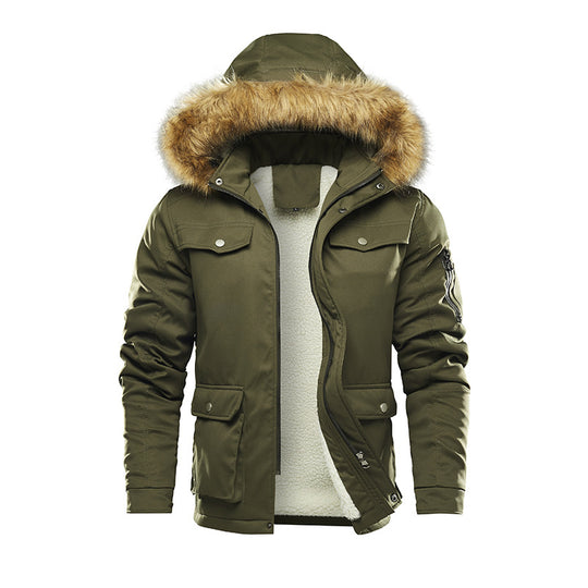 Herren isolierte Winterjacke mit abnehmbarer Kapuze und Futter Heidi-Mode