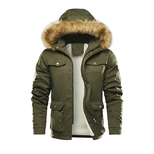 Herren isolierte Winterjacke mit abnehmbarer Kapuze und Futter Heidi-Mode