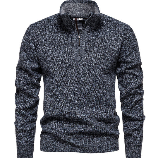 Herren Zip-Pullover mit strukturiertem Design Heidi-Mode