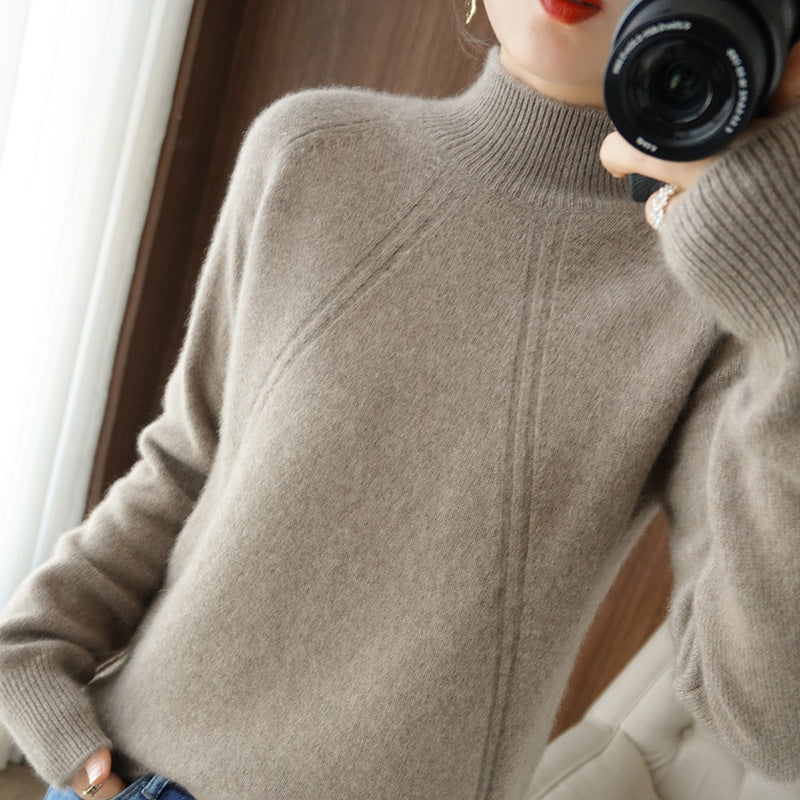 Damen kuscheliger Rollkragenpullover aus feinem Material mit lässigem Schnitt Heidi-Mode