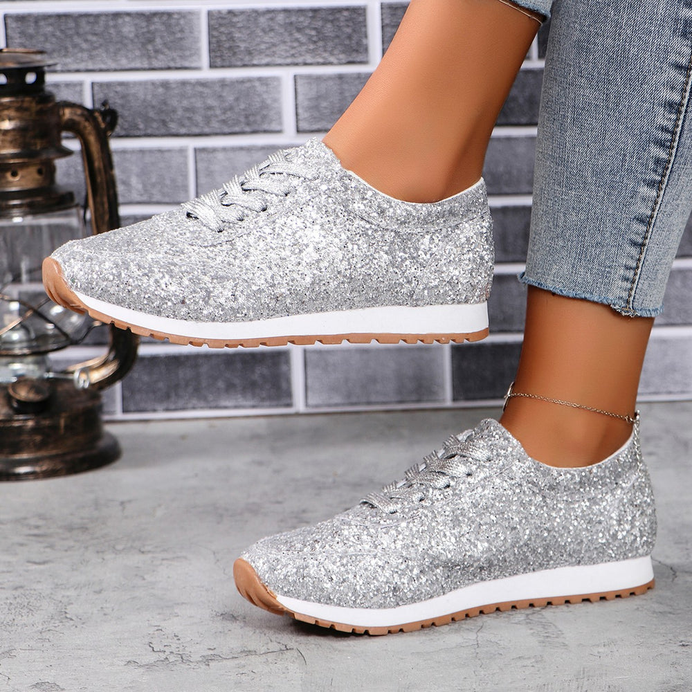 Damen Glitzernde Sneaker mit atmungsaktiver Sohle Heidi-Mode