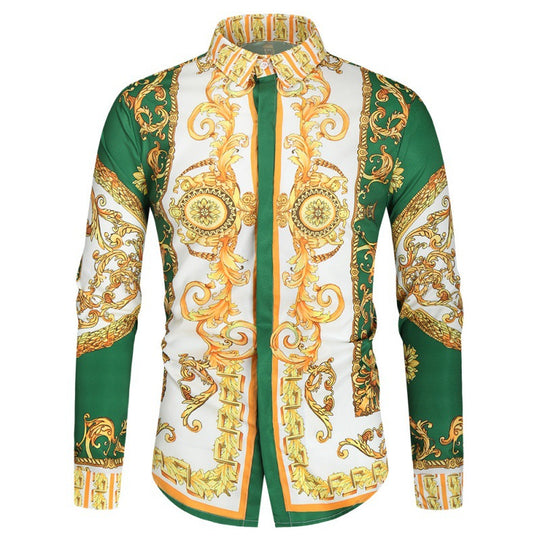 Herren Luxus Hemd mit eindrucksvollem Barockmuster Heidi-Mode