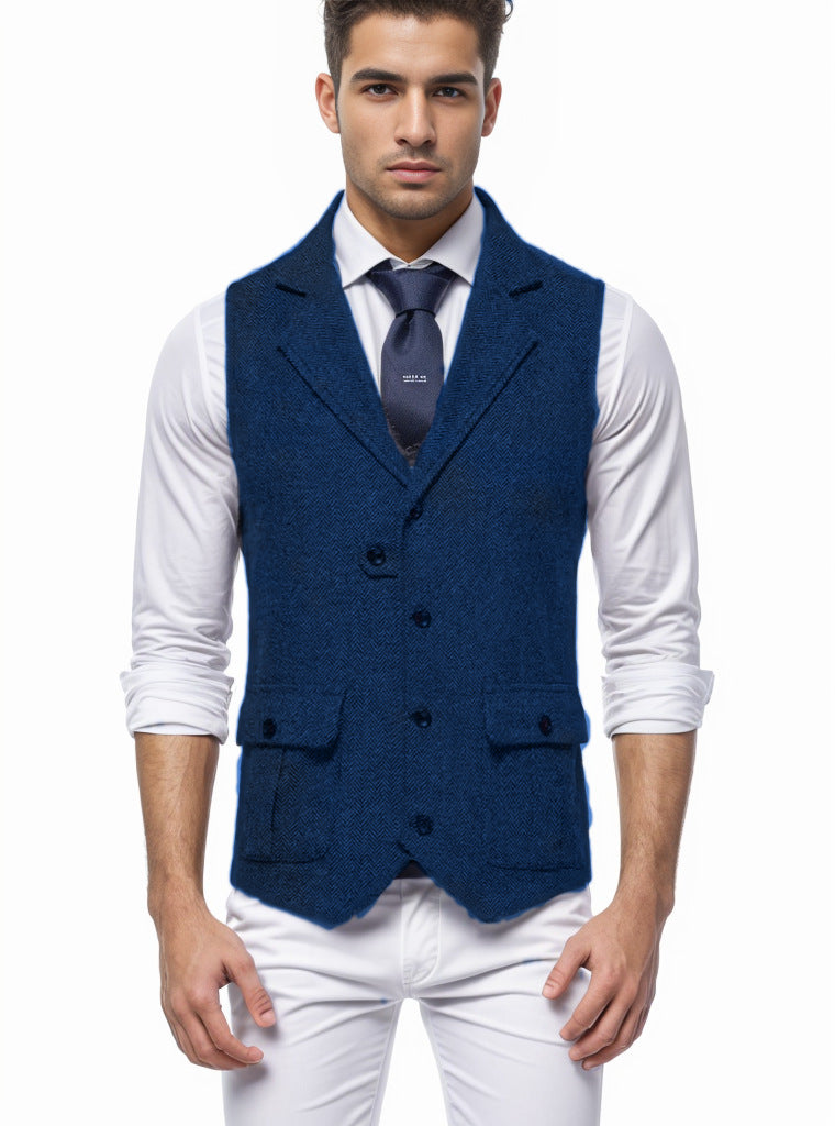 Herren elegante Weste im Hahnentrittmuster Heidi-Mode