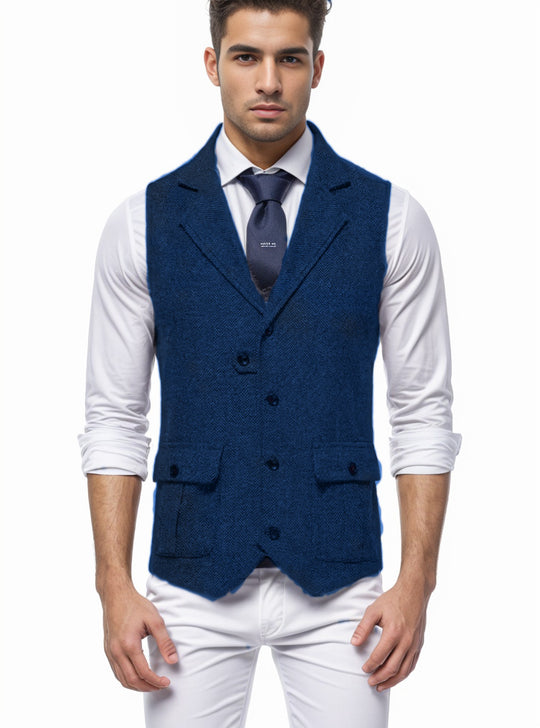 Herren elegante Weste im Hahnentrittmuster Heidi-Mode
