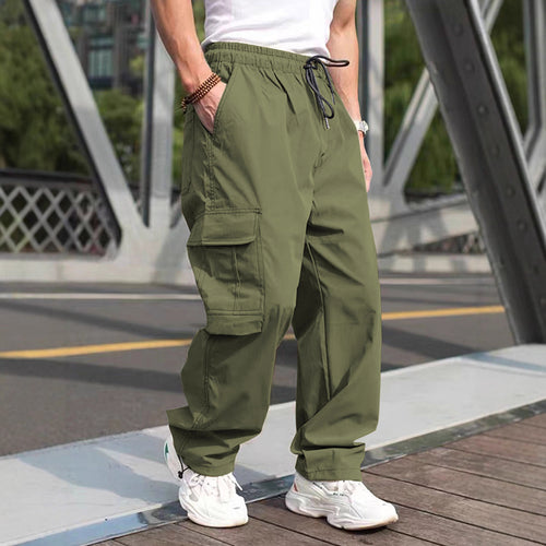 Herren moderne Cargohose mit elastischem Bund und multifunktionalen Taschen Heidi-Mode