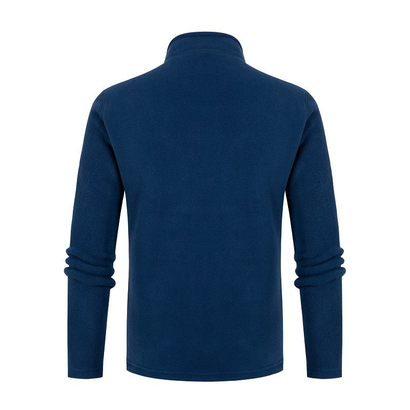 Herren Fleece Pullover mit Stehkragen und Reißverschluss Heidi-Mode