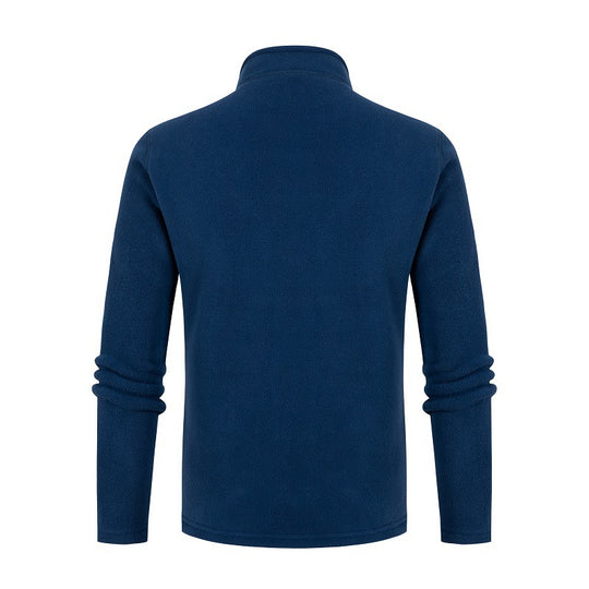 Herren Fleece Pullover mit Stehkragen und Reißverschluss Heidi-Mode