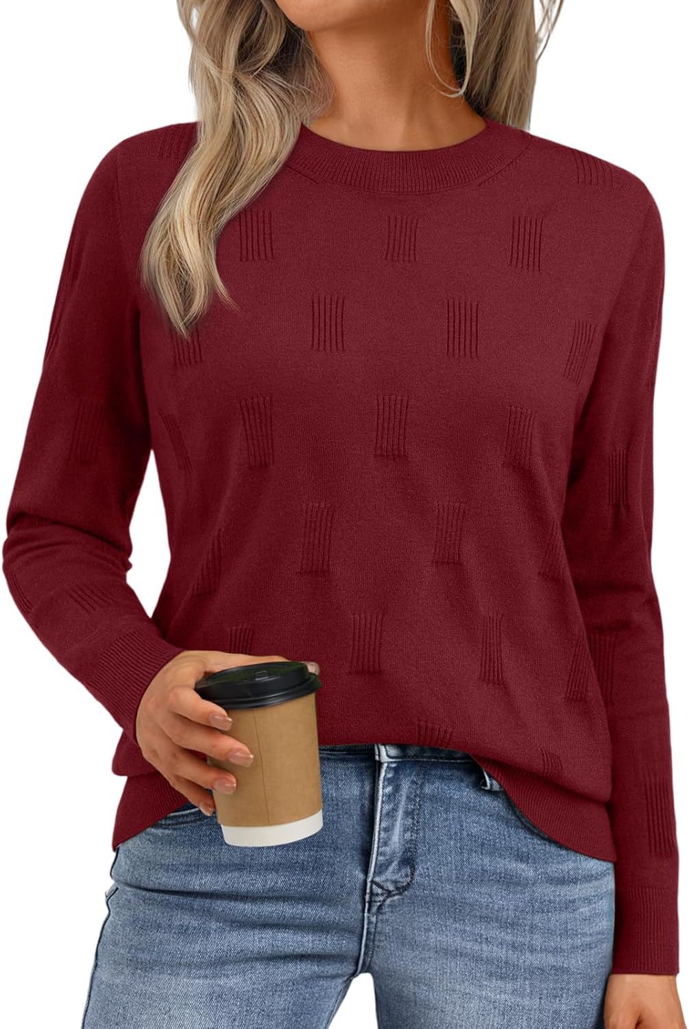 Damen Strickpullover mit strukturiertem Muster und lässigem Schnitt Heidi-Mode