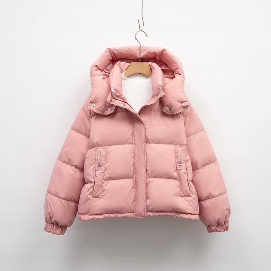 Damen Pufferjacke mit abnehmbarer Kapuze und voluminösem Schnitt Heidi-Mode